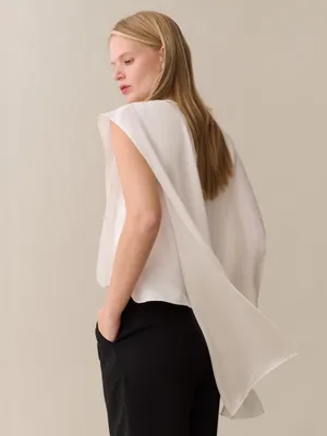 NWT Lianna Silk Top size 4 Few Moda CAARA The Sei white blouse thumbnail 4