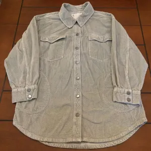 Pilcro and the Letterpress Anthropologie corduroy shirt jacket large gray thumbnail 1