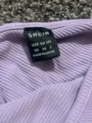 SHEIN One Shoulder Ribbed Crop Top Lilac Purple Cutout Tank Size Small thumbnail 2