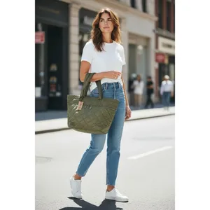 Steve Madden Olive Green Quilted Tote Bag Zip Pocket New with Tags‎ thumbnail 12