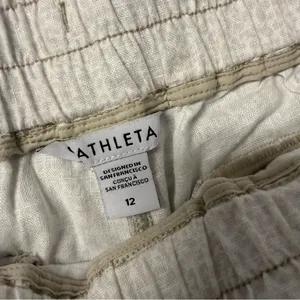 Athleta Cabo Linen Jogger Travel Pants Cream Leopard Size 12 thumbnail 7
