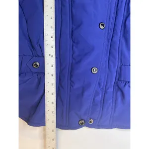 Black Bear Women's Blue Hooded‎ Jacket Snap Button Up Puffer Coat Size 12 thumbnail 8