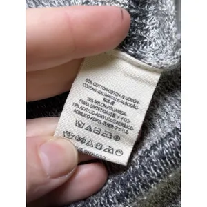 Free People Striped Knit Pullover Sweater Sz XS Gray Loose Boho Oversized thumbnail 6