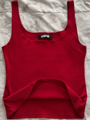 Reformation Carla red ribbed Sleeveless Square-Neck Tank Top, size S Made in USA thumbnail 10