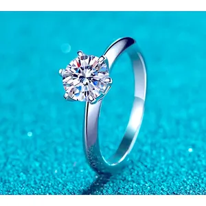 Boutique 1ct Solitaire Platinum Simulated Diamond Engagement Wedding Ring,‎ Size 6 NEW thumbnail 3