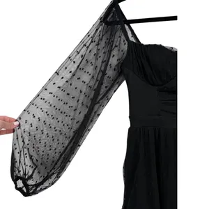 Lulus Black Swiss‎ Dot Tiered Bustier Midi Dress Size XS Whimsigoth Fairy Grunge thumbnail 14