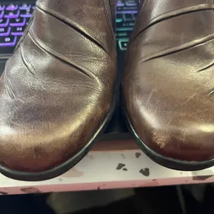 Clarks Partridge Slip On Low Heel Loafers Leather Brown 6M thumbnail 3