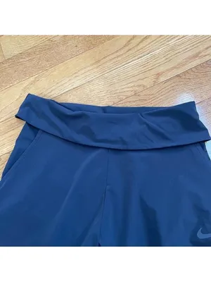 Nike Dri Fit Workout Capri Wide Leg Pants Womens Medium Black Elastic Wide Waist thumbnail 11