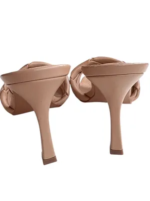 Like New Vince Camuto Leather Brelanie Woven Heeled Sandals Tan Size 5.5 thumbnail 8