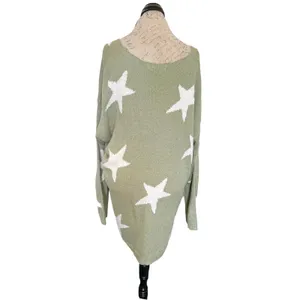 A Beautiful Soul Sweater Size A Size (1X ) Stars Green Cozy Slouchy Whimsigoth thumbnail 4