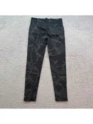 Gymshark Camo Seamless Leggings Black High Waisted Workout Womens L Bodybuilding thumbnail 2