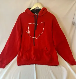 Fruit of the Loom Red 'Home' Ohio Outline Hoodie thumbnail 1