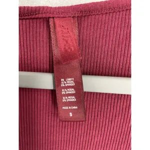 SKIMS Women Maxi Dress Burgundy Ribbed Soft Lounge Scoop Neck S thumbnail 4