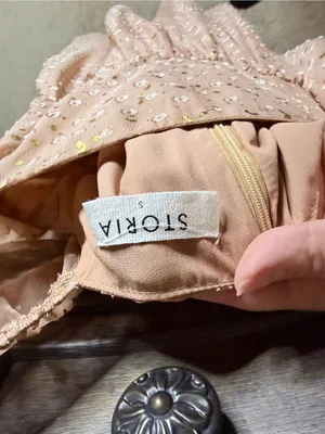 Storia Blush Pink Mini Dress with Gold Foil Accents thumbnail 3