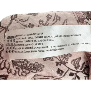 En Saison Jacquard Floral Puff Sleeve Tiered Mini Dress Mauve Pink Brown L‎ thumbnail 5