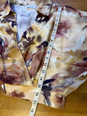 NWOT Floral Wrap top and matching palazo pants in Cream and Mauve thumbnail 6