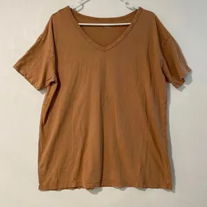 Aerie Oversized V Neck Tee Medium Brown Casual Basic Minimalist thumbnail 2