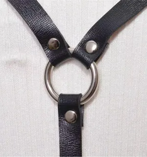Black Punk O Ring Harness Rave Bondage New thumbnail 7