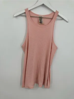 Free People Peach Basic Tank Top Size Medium Boho thumbnail 3