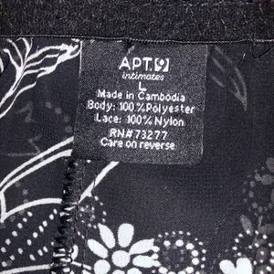 Apt9 semi sheer black nighty w/ white design thumbnail 9
