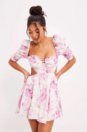 For Love & Lemons NWT Lucia Mini Dress. thumbnail 1