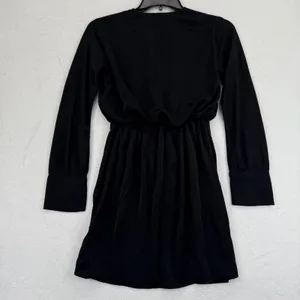 Abercrombie & Fitch Black Long Sleeve Surplice Mini Dress XS Fit to‎ Flatter thumbnail 9