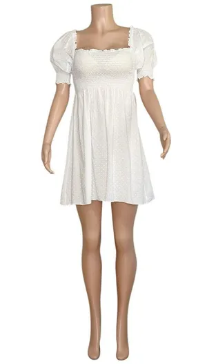 HILL HOUSE Athena Nap Dress, White Swiss Dot, Small thumbnail 12