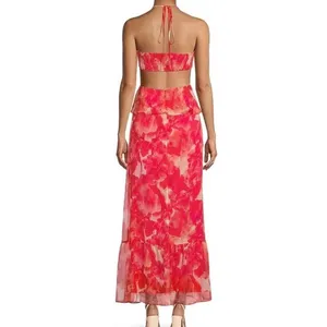 Gianni Bini Cherry Myra Halter Cutout Maxi Dress Sz.10 NWT thumbnail 5