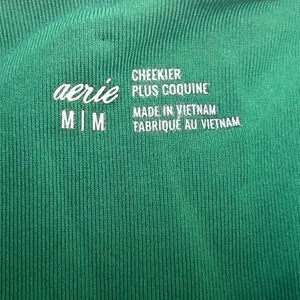 Aerie Ribbed High Cut Cheekier Bikini Bottoms Emerald Green Size Medium thumbnail 4