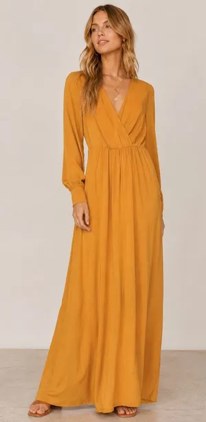 Baltic Born Orange Lydia Faux Wrap Maxi Dress Womens S Boho Fall Classic thumbnail 1