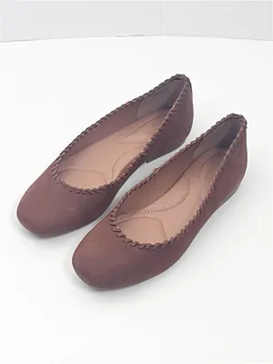 JOIE Brown Suede Almond Top Braided Trim Details Slip On Ballet Flats 8.5 thumbnail 5