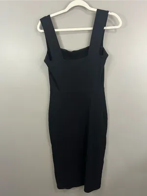 Reformation Black Ribbed Cassi Knit Dress size Large thumbnail 8