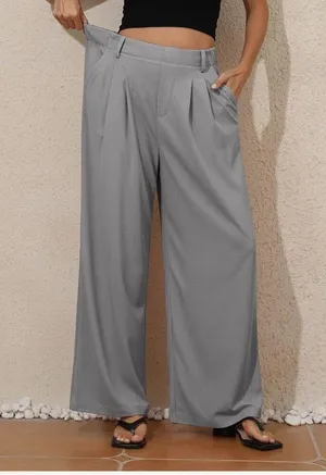 NEW High Waisted Career Waffle Dress Pants Trousers Pockets S thumbnail 5