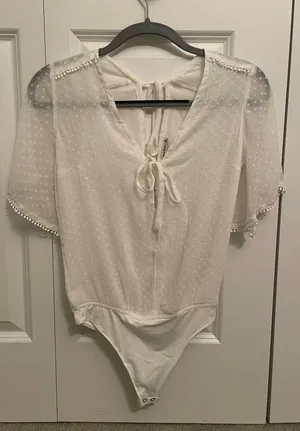 Abercrombie and Fitch white bodysuit thumbnail 1