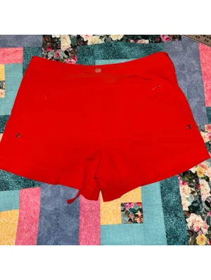 Athleta Woman’s Size 2 Red Athletic Shorts Workout Running, Casual Elastic thumbnail 6