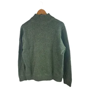 Eddie Bauer Women's Green 1/4 Zip Turtleneck Long Sleeve Pullover Sweater Top L thumbnail 2