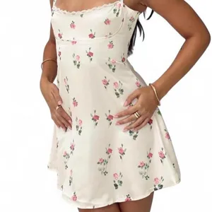 Princess Polly Remini Satin floral cream Mini Dress thumbnail 4