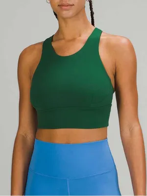 Lululemon Wunder Train Longline Sports Bra Everglade Green Size 14 thumbnail 1