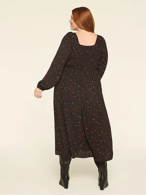 Lane Bryant NWT Smocked-Bodice Tie-Neck Maxi Dress Sz 18/20 Paisley thumbnail 2