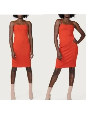 NWT [SET] Honor The Gift Service Mini Dress S Red Ribbed Oversized Monogram thumbnail 4