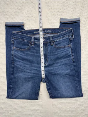 American Eagle Outfitters Womens High-Rise Next Level Stretch Blue Jeggings thumbnail 4