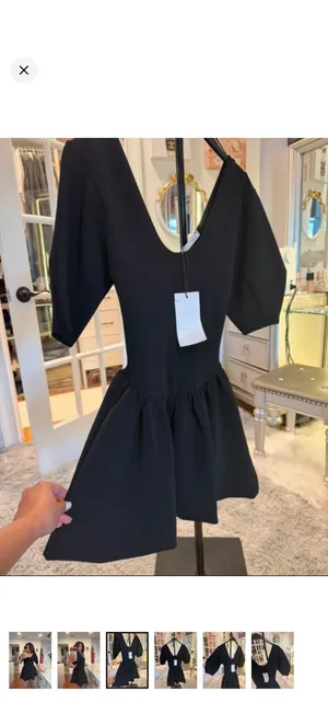 Zara Black Mini Fit-and-Flare Dress thumbnail 3