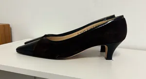 brown suede heels Size 7.5 thumbnail 1
