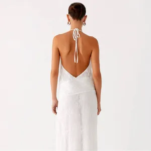 Peppermayo Reinhart Halter Maxi Dress White thumbnail 3