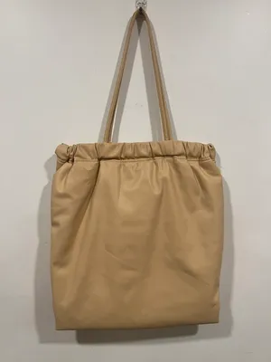 Faux Leather Tote Bag Beige thumbnail 3
