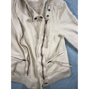 Free People Carmen Moto Jacket Women Small‎ Beige Asymmetrical Zip thumbnail 9