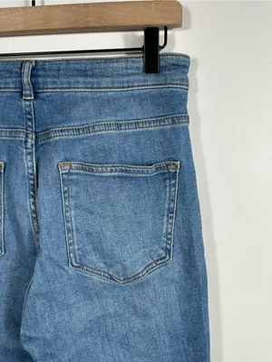Anthropologie Pilcro‎ The Icon Flare Jeans 29 Blue Button Fly High Rise Denim thumbnail 8