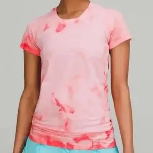 Lululemon Swiftly Tech 2.0 short sleeve top in raspberry cream marble dye 12 thumbnail 1