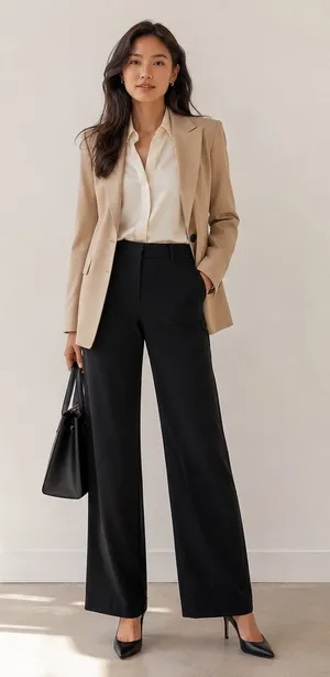 Club Monaco Black Wide Leg Trouser Dress Pants Womens 4 Preppy Career thumbnail 1