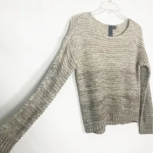Quinn Open Knit Pullover Crop Sweater Brown thumbnail 6